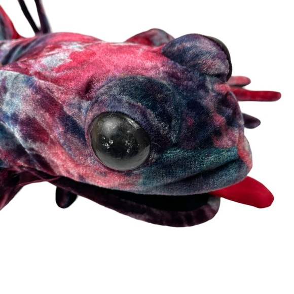 Vintage Y2K TyeDye Tree Frog Purple Blue Funky Hand Puppet Sunny Puppets 2003 Lg - Picture 5 of 11